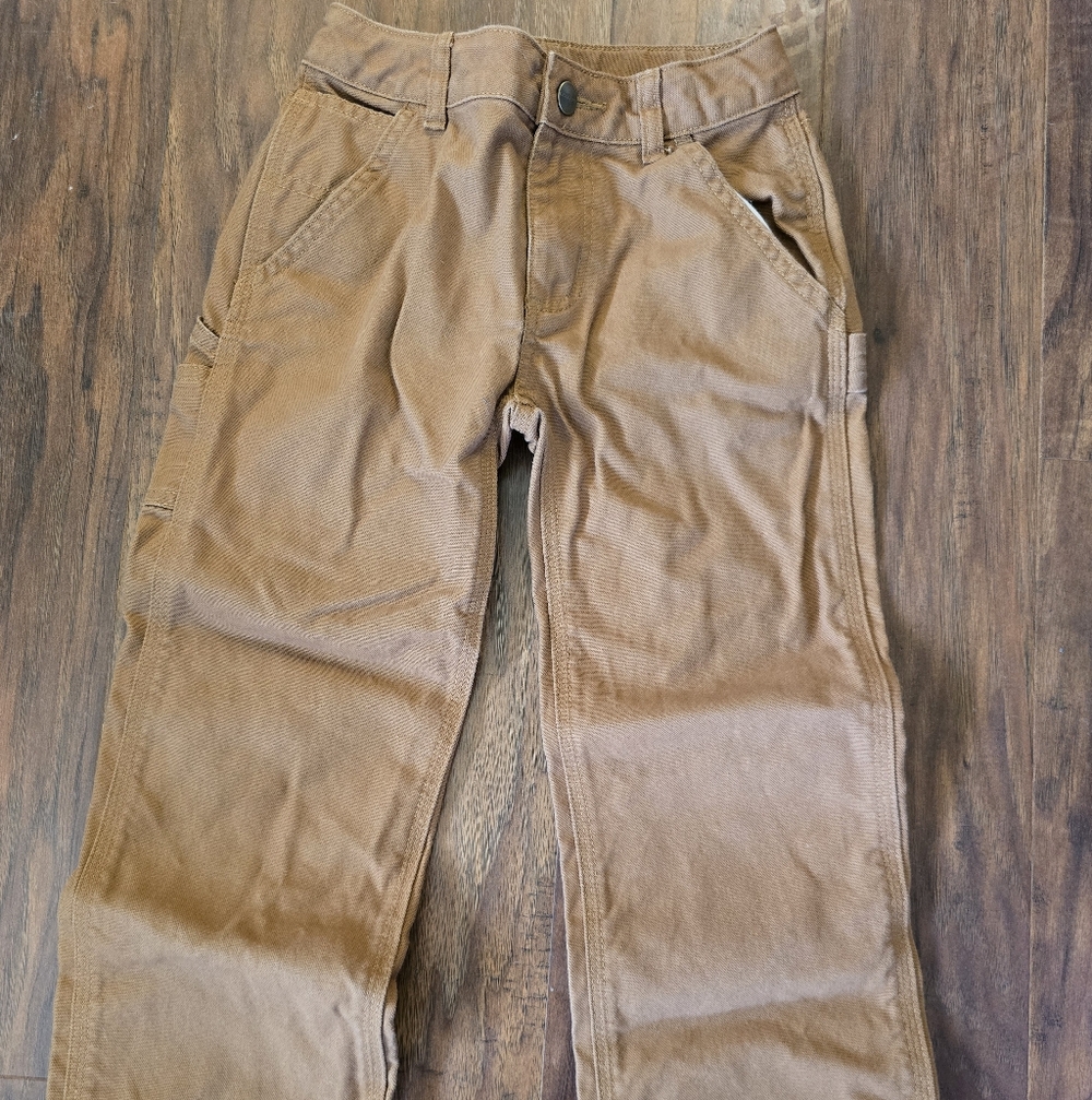 Carhartt Canvas Carpenter Pants Youth Size 6 with adjustable waist
